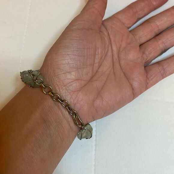 Silver Indian row gemstone bracelet - Picture 2 of 6